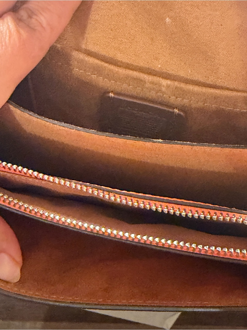 Coach Orange Leather Chain Shoulder Bag with Card Case - Picture 4 of 8